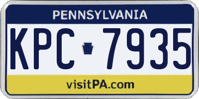 PA license plate KPC7935