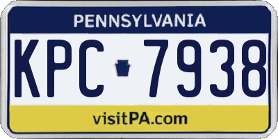 PA license plate KPC7938