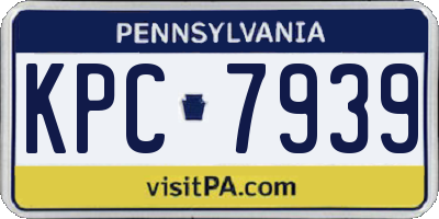 PA license plate KPC7939