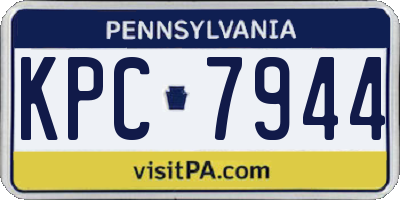 PA license plate KPC7944