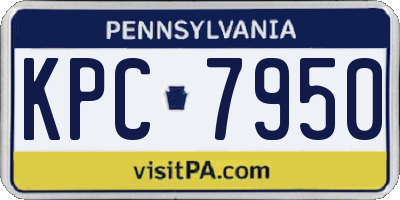 PA license plate KPC7950