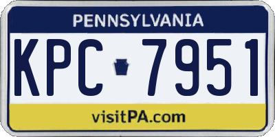 PA license plate KPC7951