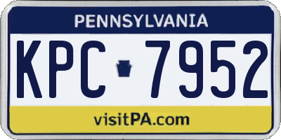 PA license plate KPC7952