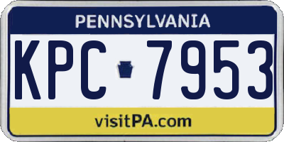 PA license plate KPC7953