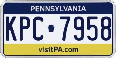 PA license plate KPC7958