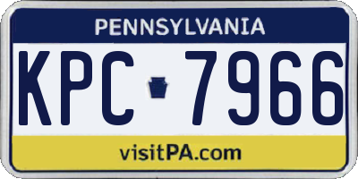 PA license plate KPC7966
