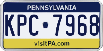 PA license plate KPC7968