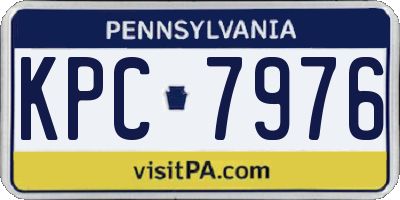 PA license plate KPC7976