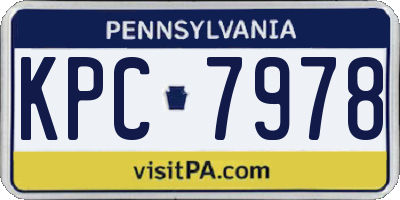 PA license plate KPC7978