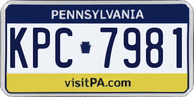 PA license plate KPC7981