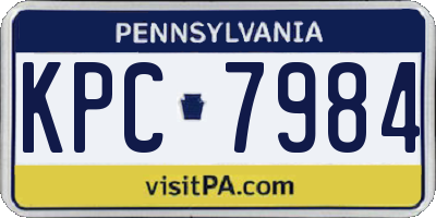 PA license plate KPC7984