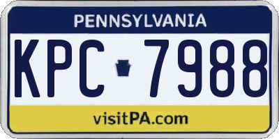 PA license plate KPC7988