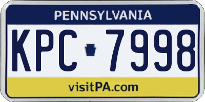 PA license plate KPC7998