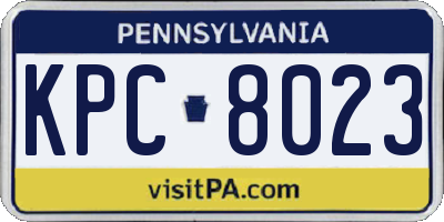 PA license plate KPC8023