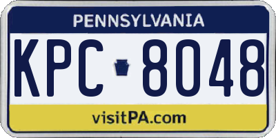 PA license plate KPC8048
