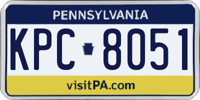 PA license plate KPC8051