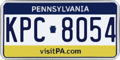 PA license plate KPC8054