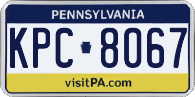 PA license plate KPC8067