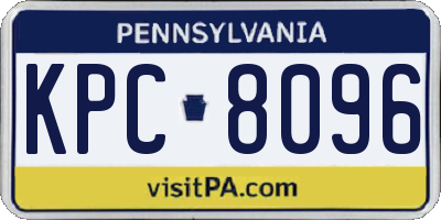 PA license plate KPC8096
