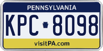 PA license plate KPC8098