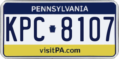 PA license plate KPC8107