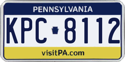 PA license plate KPC8112
