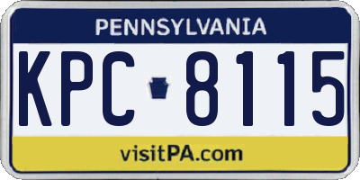 PA license plate KPC8115