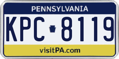 PA license plate KPC8119