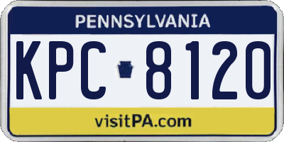 PA license plate KPC8120