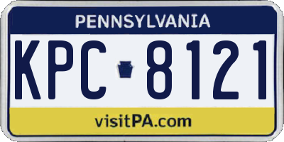 PA license plate KPC8121