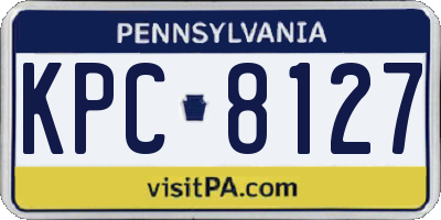 PA license plate KPC8127