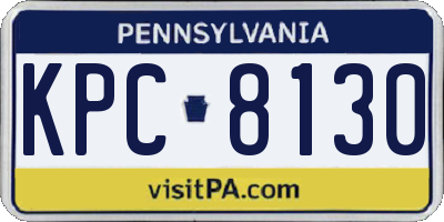 PA license plate KPC8130