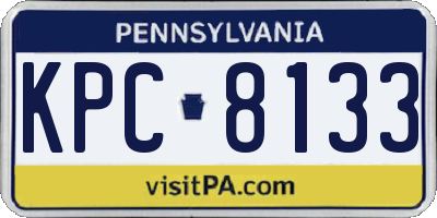PA license plate KPC8133