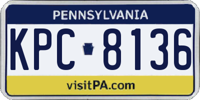 PA license plate KPC8136