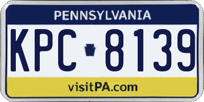 PA license plate KPC8139