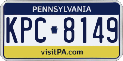 PA license plate KPC8149