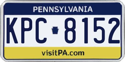 PA license plate KPC8152