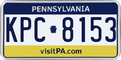 PA license plate KPC8153