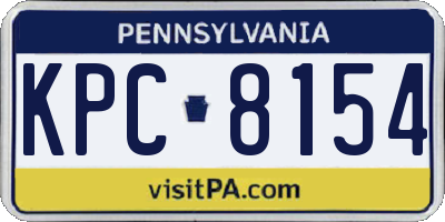 PA license plate KPC8154