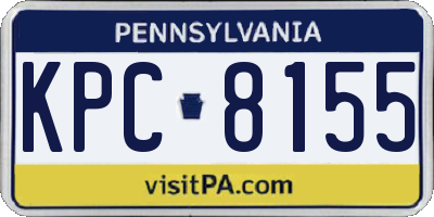 PA license plate KPC8155