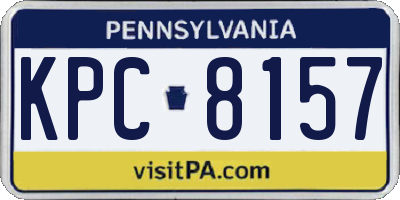 PA license plate KPC8157