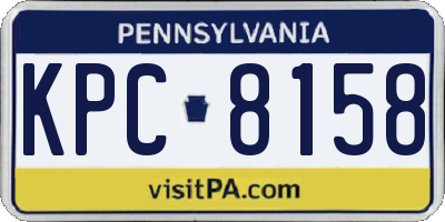 PA license plate KPC8158