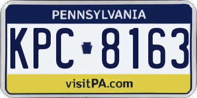 PA license plate KPC8163
