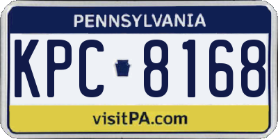 PA license plate KPC8168