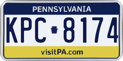 PA license plate KPC8174