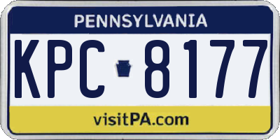 PA license plate KPC8177
