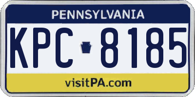 PA license plate KPC8185