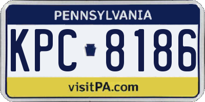 PA license plate KPC8186