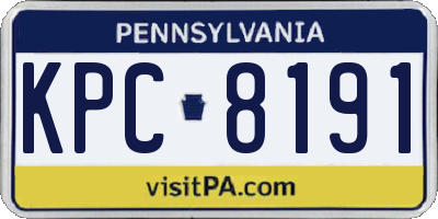 PA license plate KPC8191