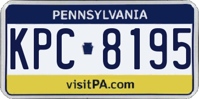 PA license plate KPC8195